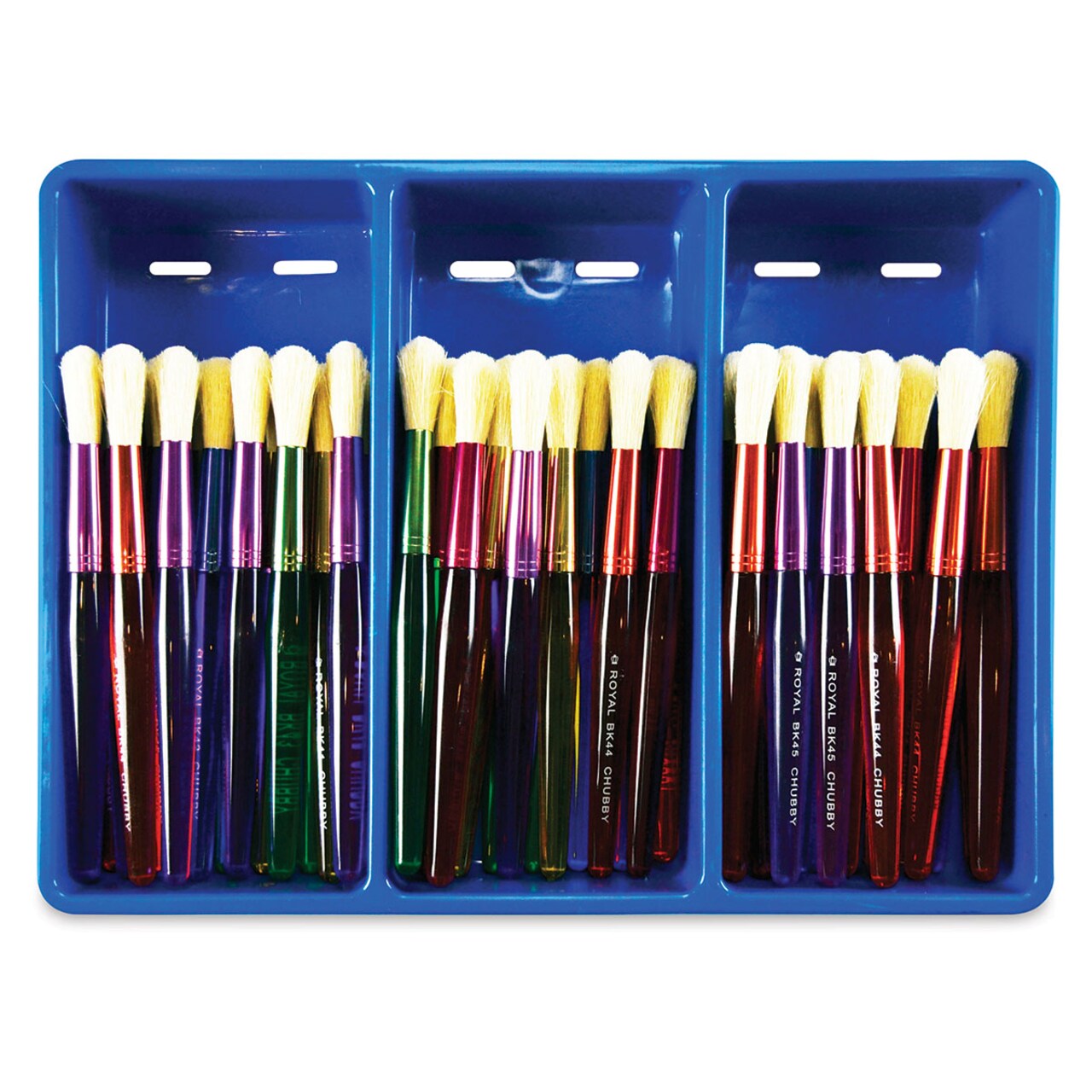 Royal & Langnickel Big Kid’s Choice Chubby Bristle Brush Class Pack - Rounds, Set of 48